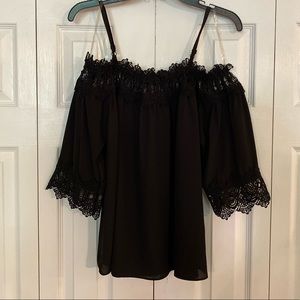 Black off shoulder top